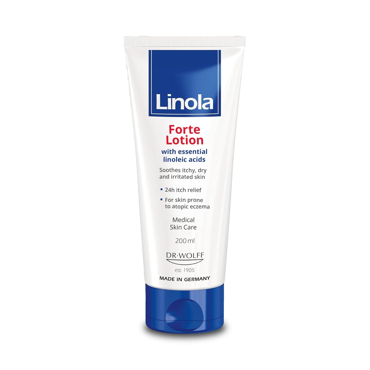 Linola Forte Lotion - 24-Hour Itch Relief for Dry, Irritated Skin | Made in Germany | 200 ml