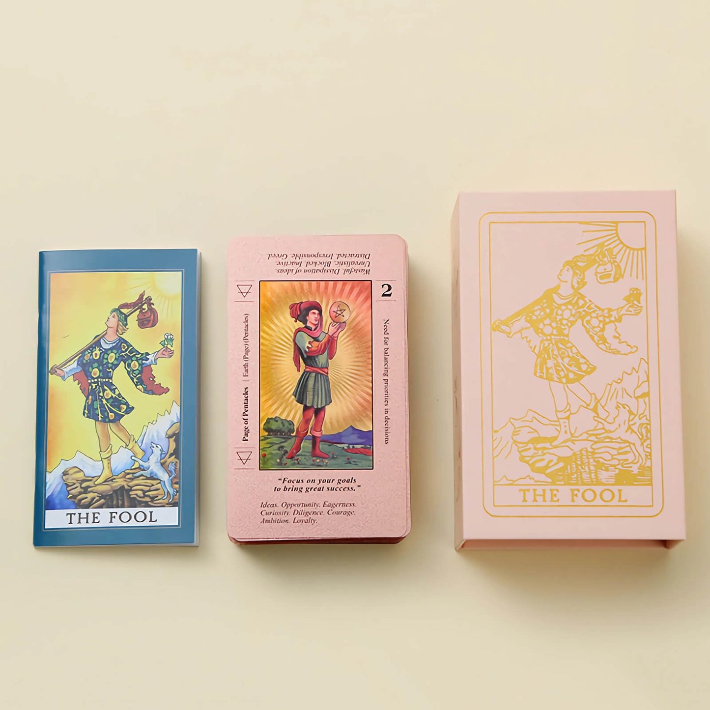 LINSINA Tarot Deck with Guidebook for Beginners – Pink 78 Cards