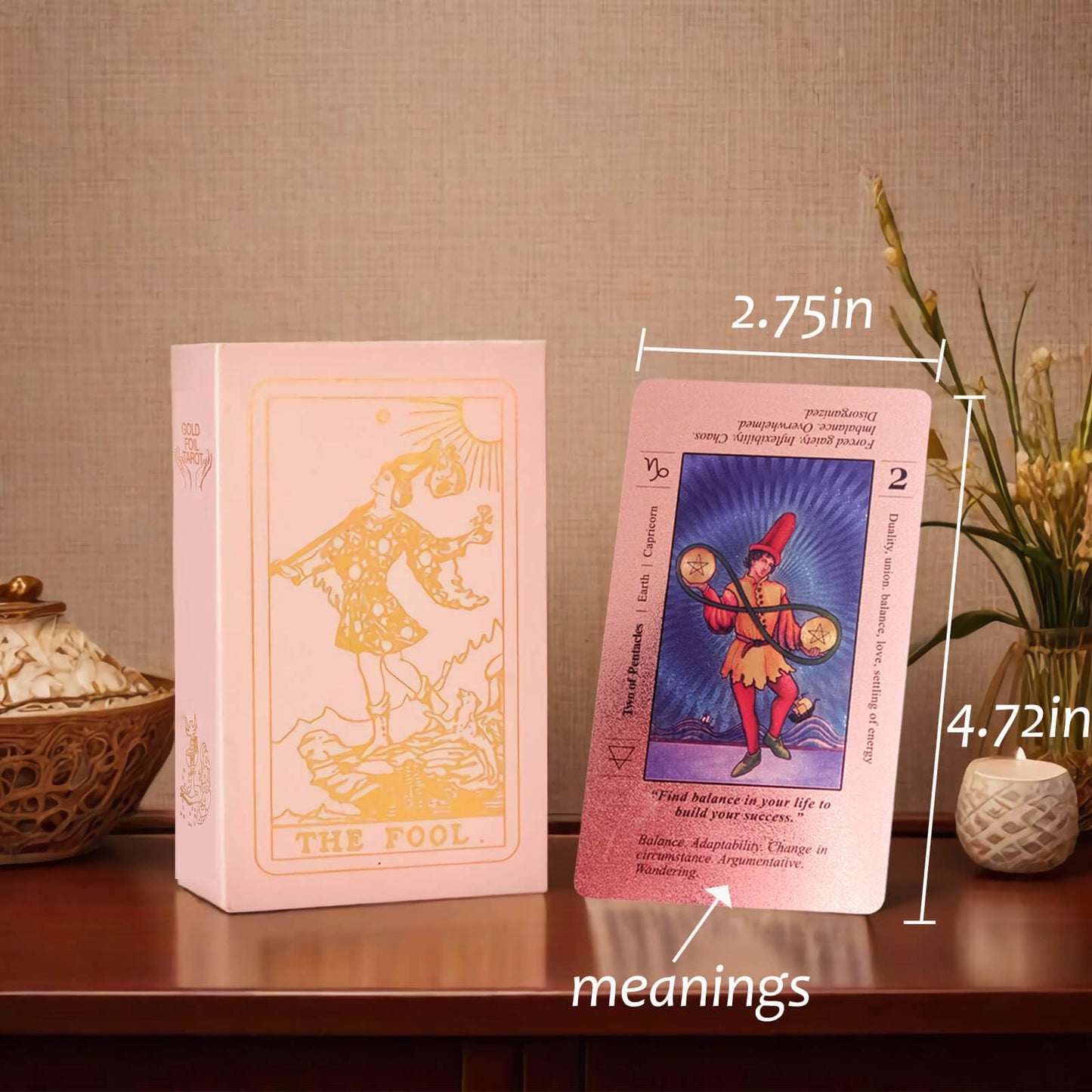 LINSINA Tarot Deck with Guidebook for Beginners – Pink 78 Cards
