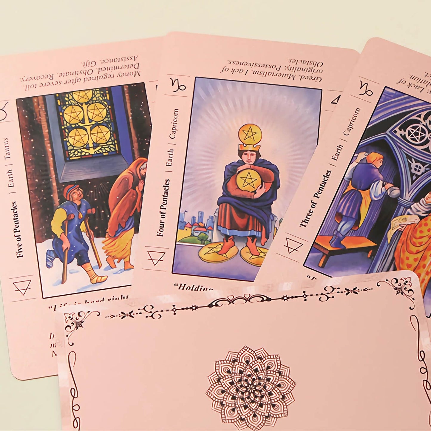 LINSINA Tarot Deck with Guidebook for Beginners – Pink 78 Cards