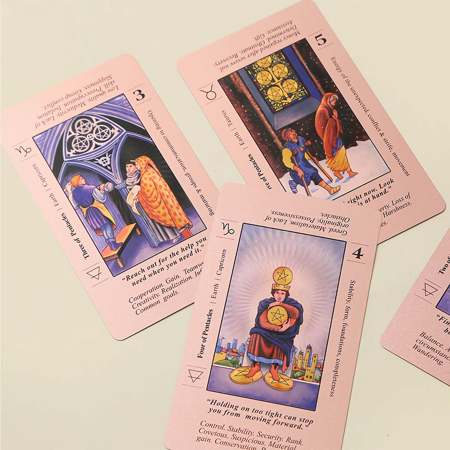 LINSINA Tarot Deck with Guidebook for Beginners – Pink 78 Cards