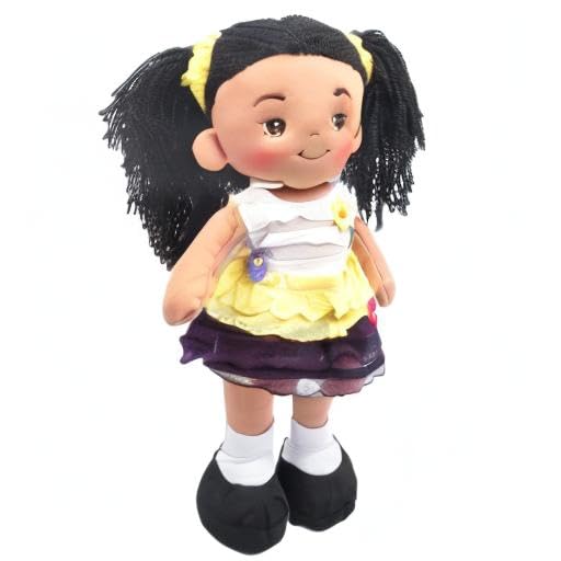 Linzy Plush 16-inch Yellow Aissa Rag Doll – Soft Cuddle Toy for Kids