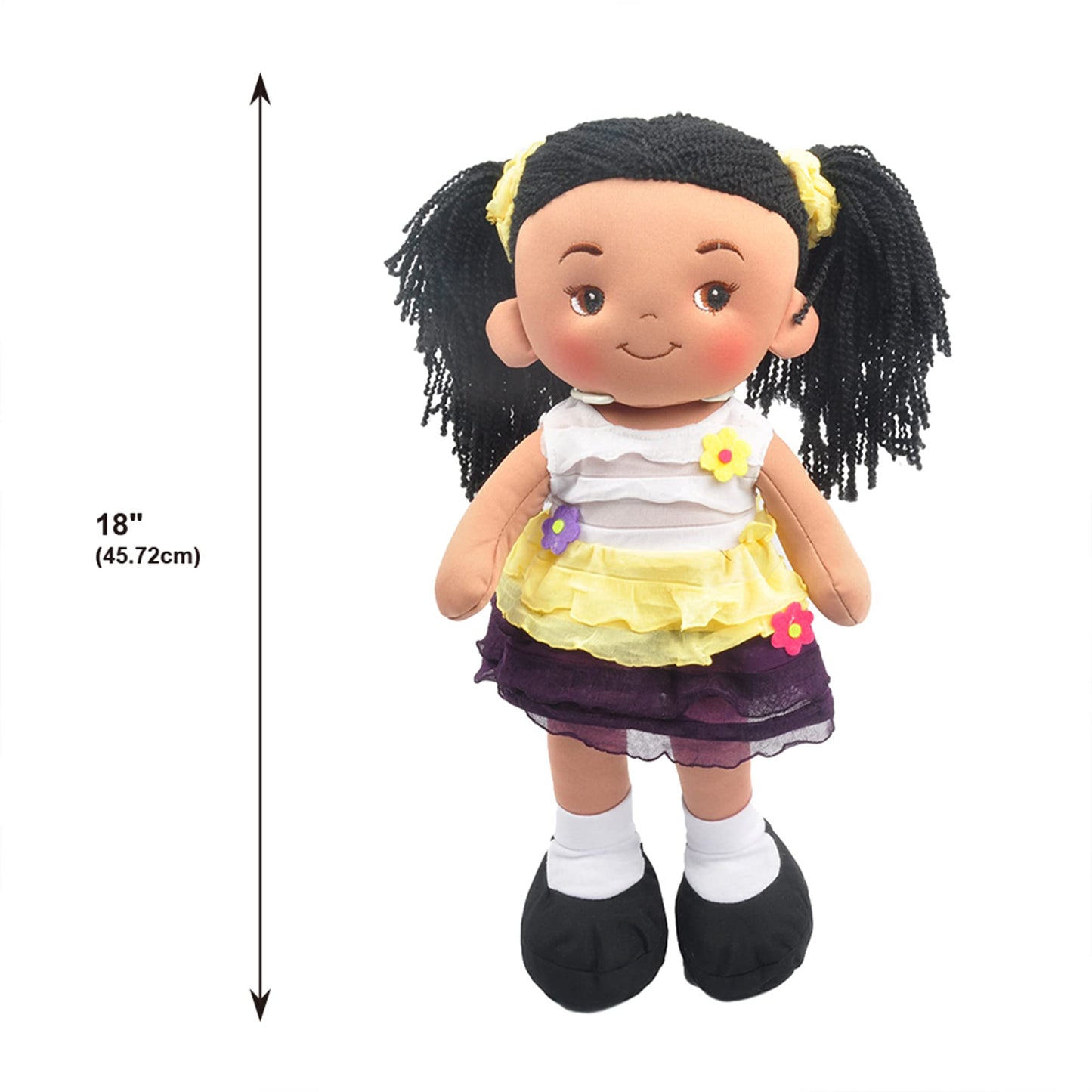 Linzy Plush 16-inch Yellow Aissa Rag Doll – Soft Cuddle Toy for Kids