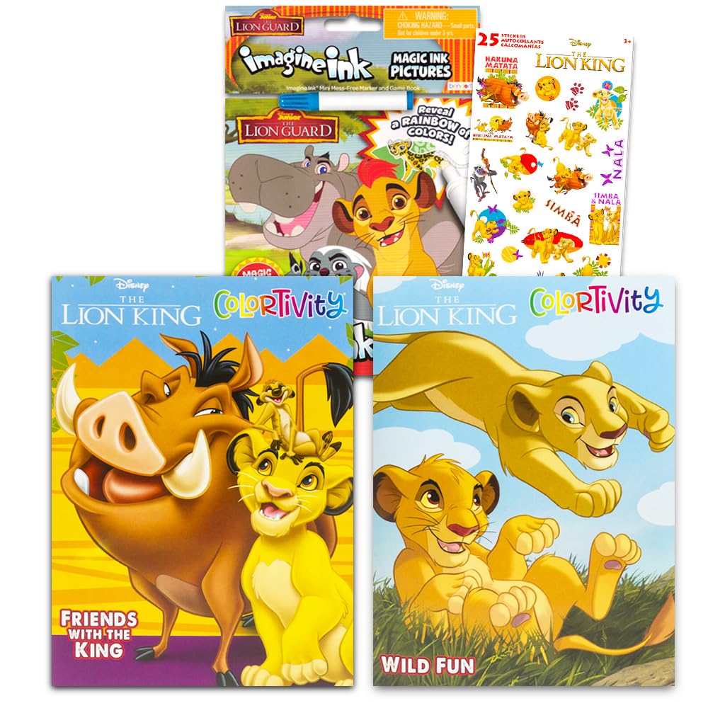 Lion Guard Coloring Book Bundle | Lion King Coloring Set with Stickers for Kids 4-8