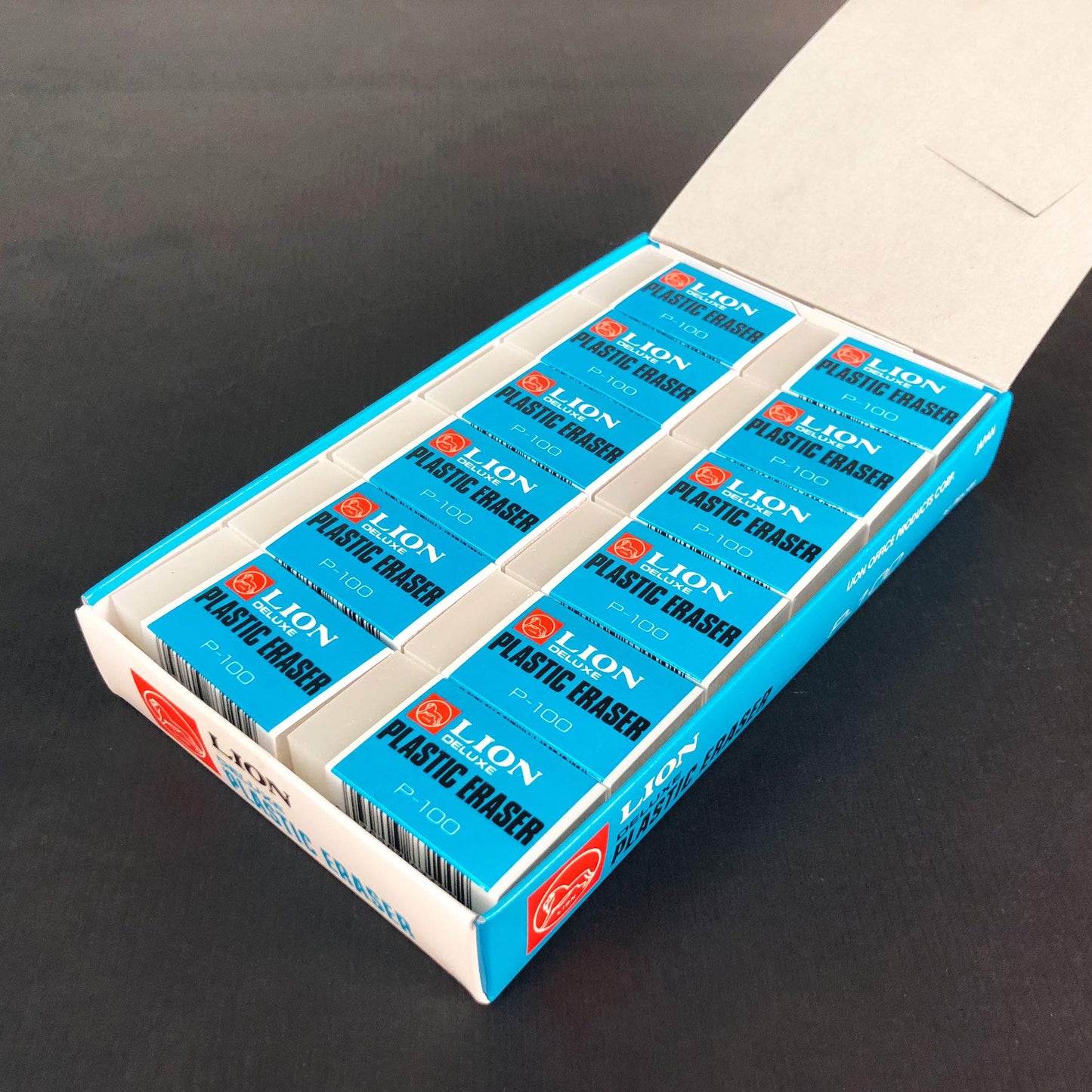 LION Translucent White Erasers – 24 EA/Box (P-100) – Non-Smear, Latex-Free