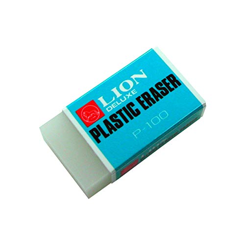 LION Translucent White Erasers – 24 EA/Box (P-100) – Non-Smear, Latex-Free