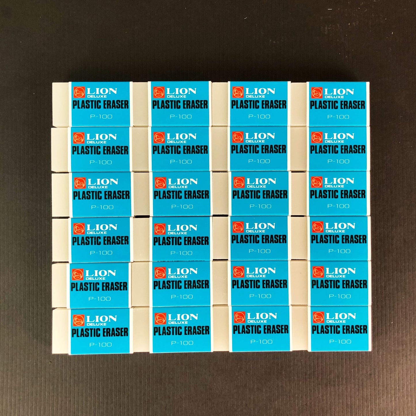 LION Translucent White Erasers – 24 EA/Box (P-100) – Non-Smear, Latex-Free