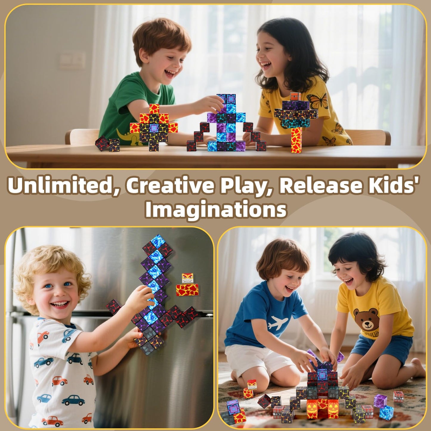 LionFuny 150PCS Magnetic Blocks – STEM Magnetic Building Toys for Kids 3-12 | Safe, Compatible, Creative Play