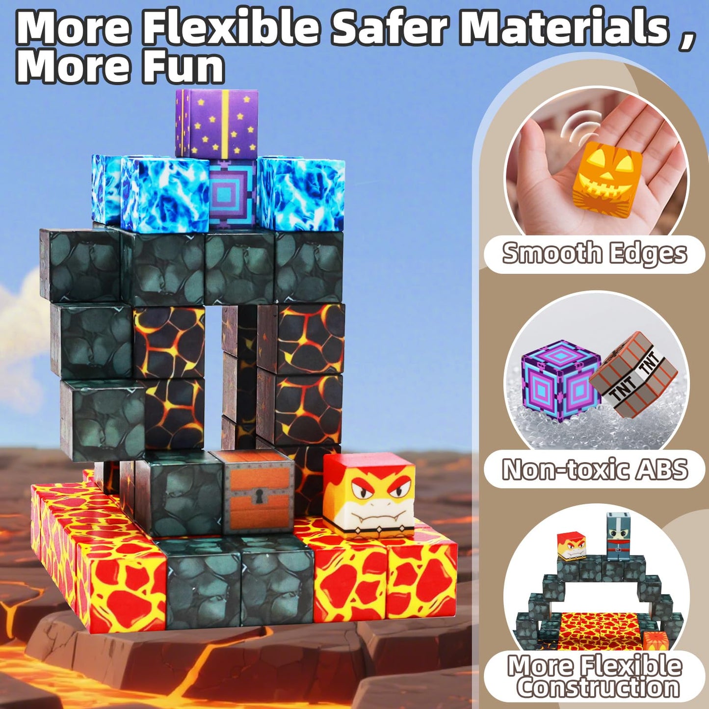 LionFuny Magnetic Blocks 100Pcs – STEM Building Toy for Kids 3–9+