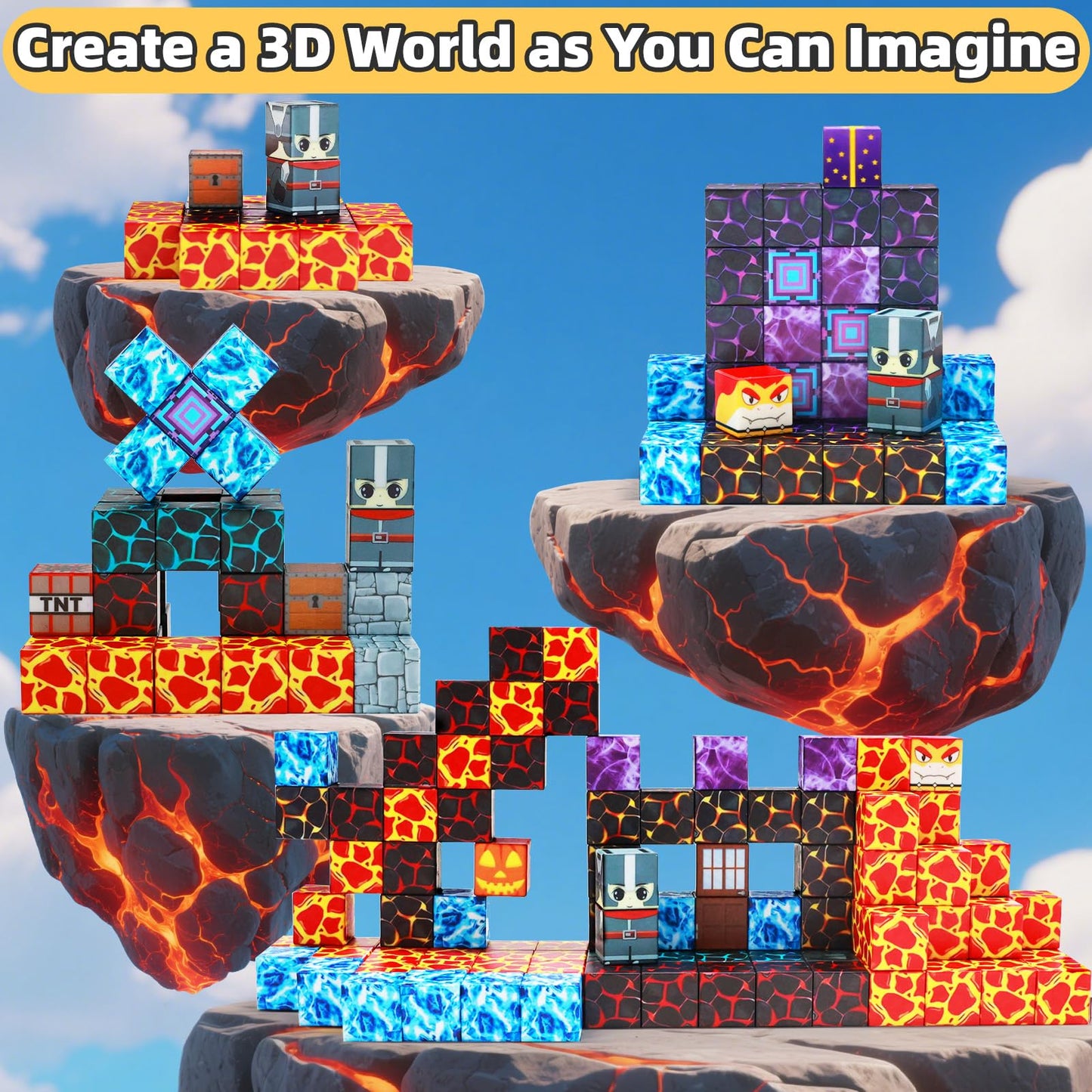 LionFuny Magnetic Blocks 100Pcs – STEM Building Toy for Kids 3–9+