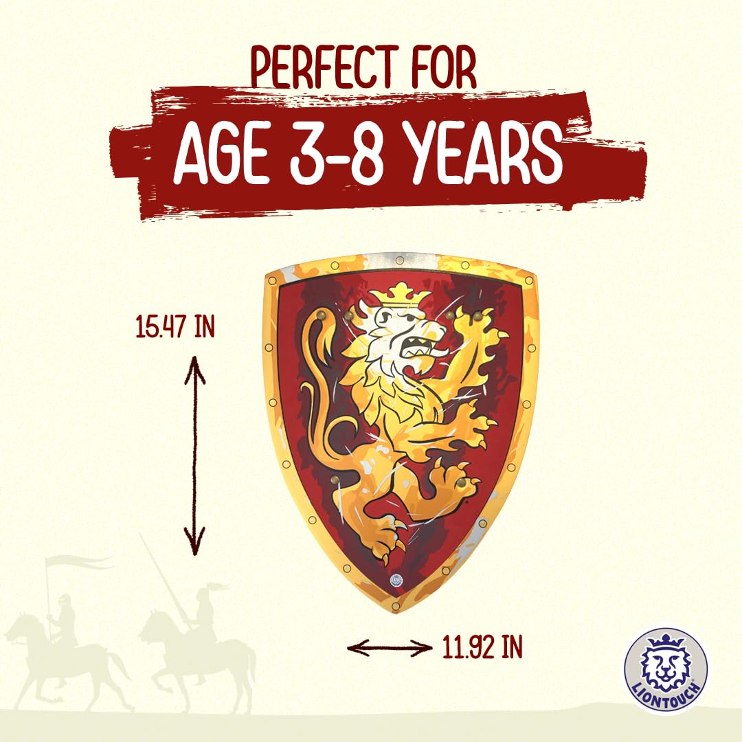 Liontouch Noble Knight Foam Shield for Kids - Red/Medium | Ages 3-8