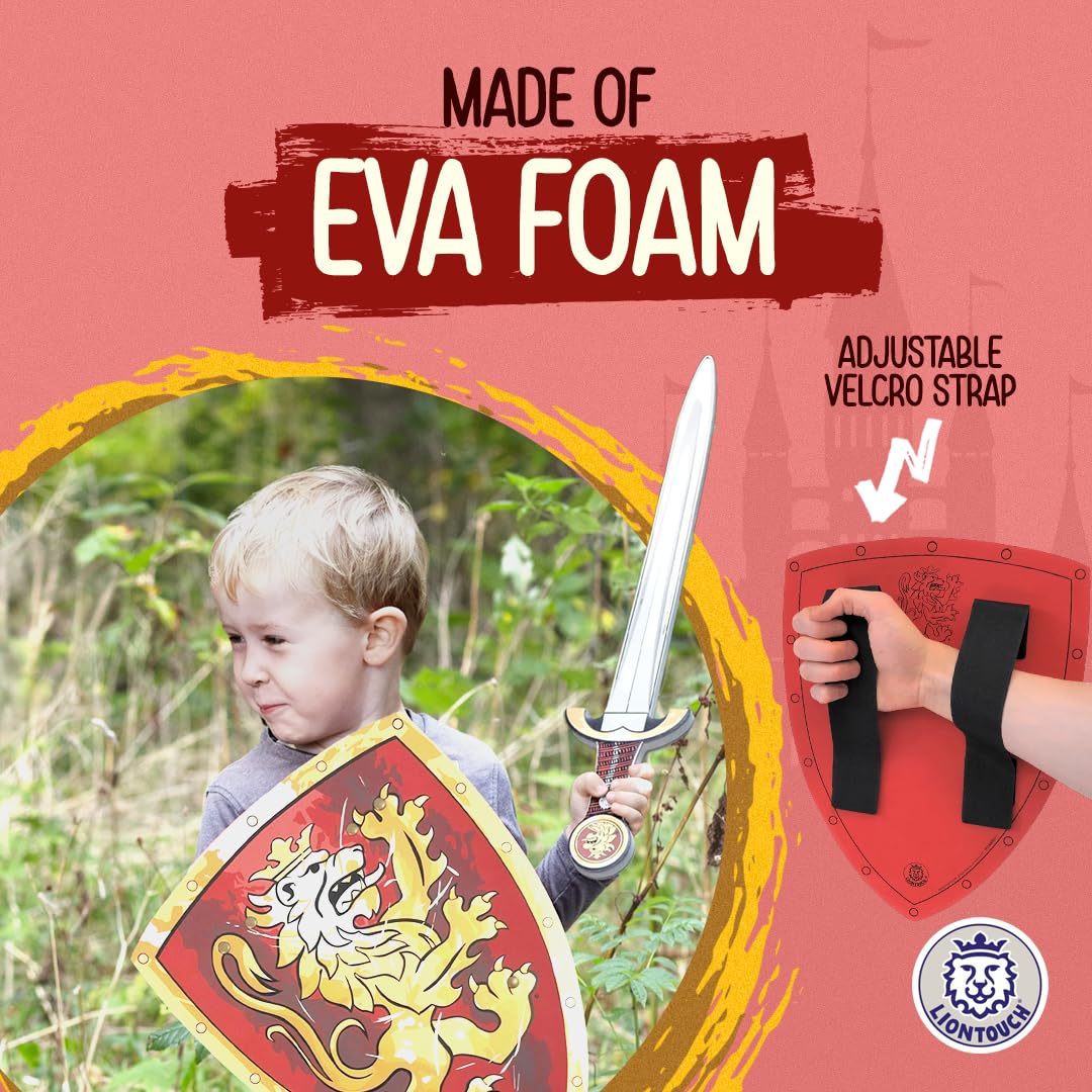 Liontouch Noble Knight Foam Shield for Kids - Red/Medium | Ages 3-8