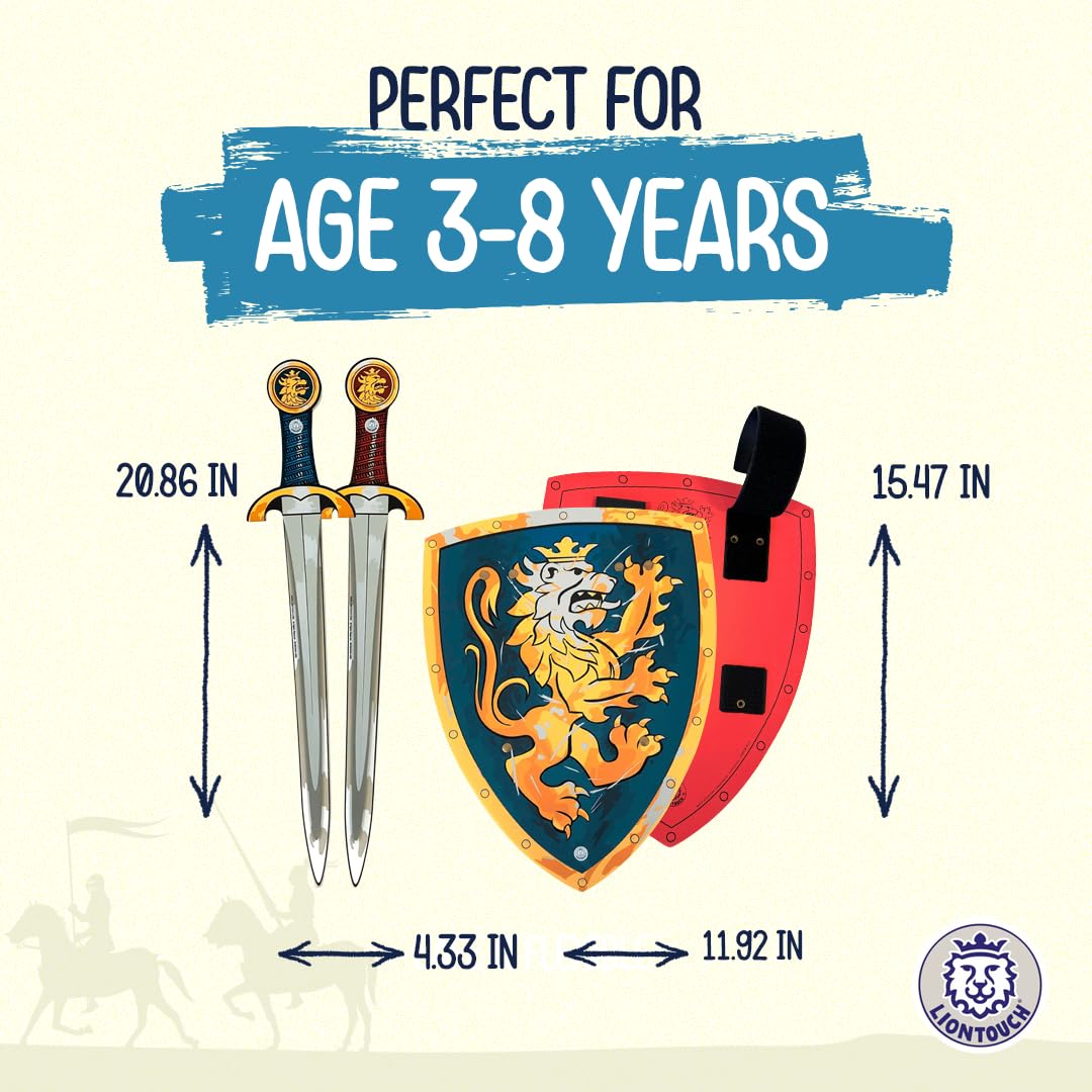 Liontouch Noble Knight Foam Swords & Shields for Kids 3-8 | Safe, Durable Play