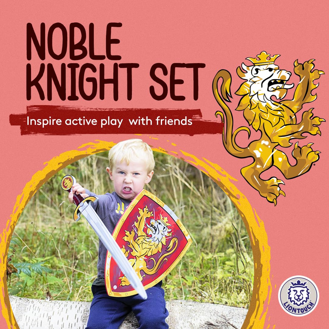 Liontouch Noble Knight Toy Sword & Shield – Red Foam Set for Kids 3-8 | Safe, Durable Medieval Play