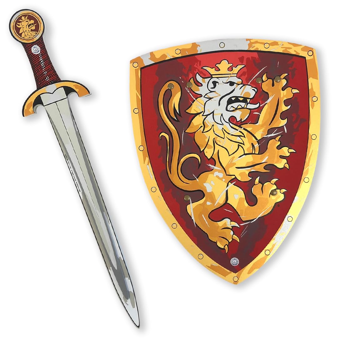 Liontouch Noble Knight Toy Sword & Shield – Red Foam Set for Kids 3-8 | Safe, Durable Medieval Play