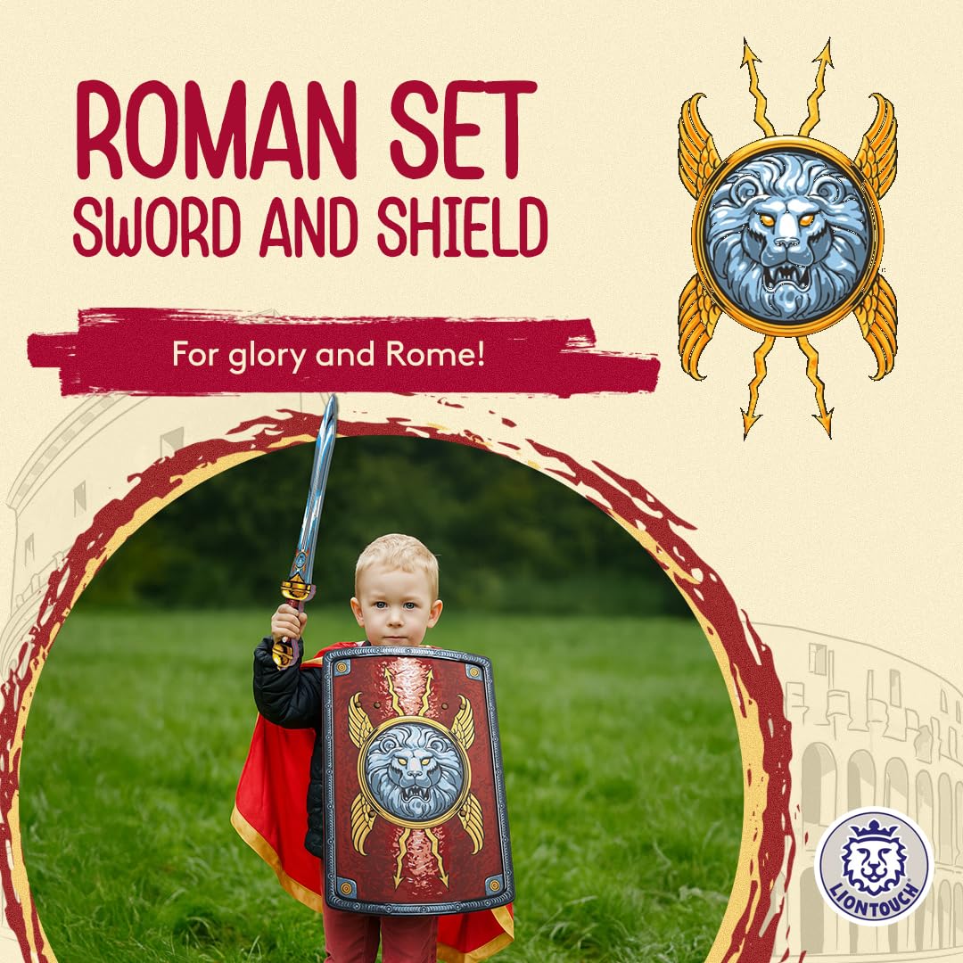 Liontouch Roman Legionary Sword & Shield – Safe Foam Pretend Play Kit for Kids 3-8