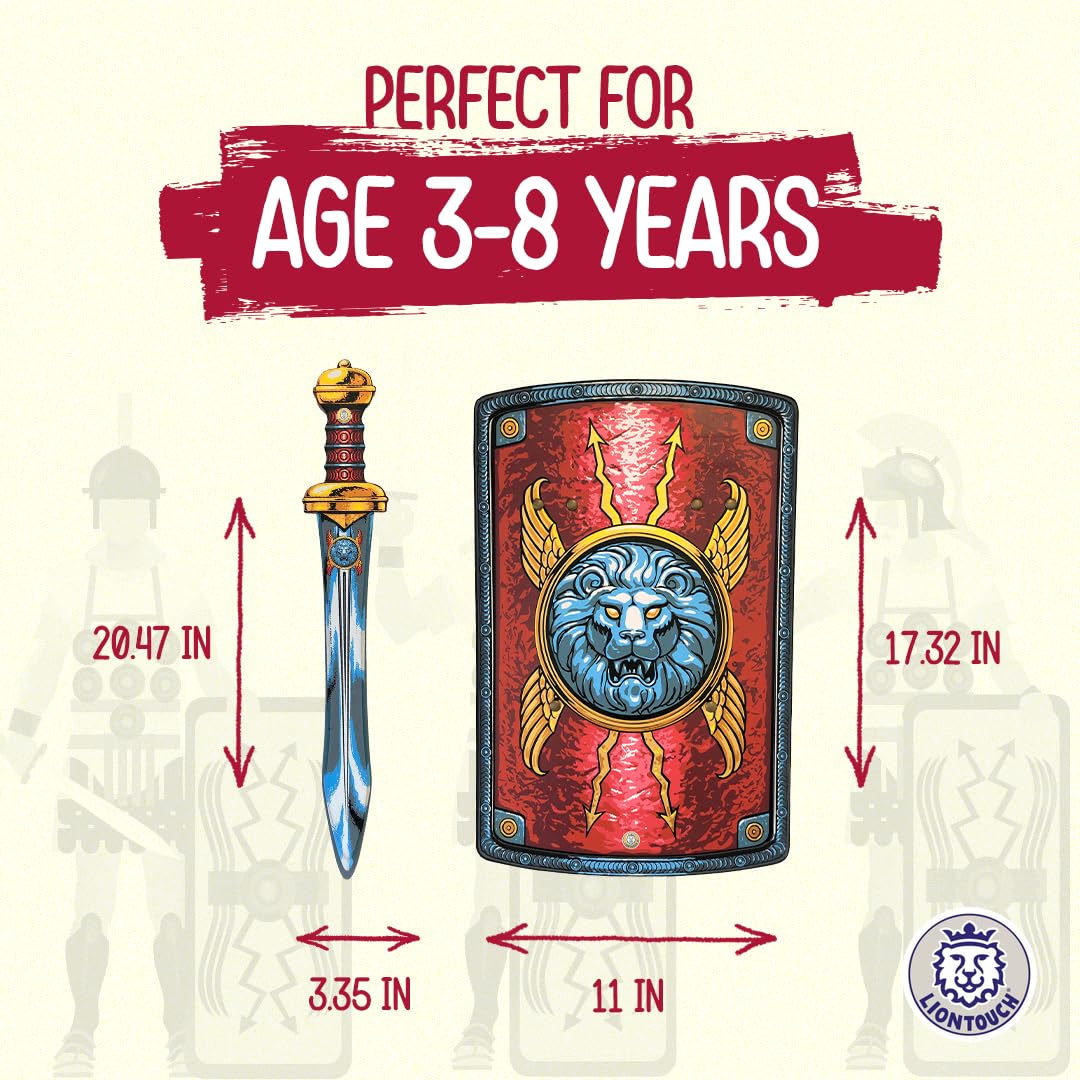 Liontouch Roman Legionary Sword & Shield – Safe Foam Pretend Play Kit for Kids 3-8
