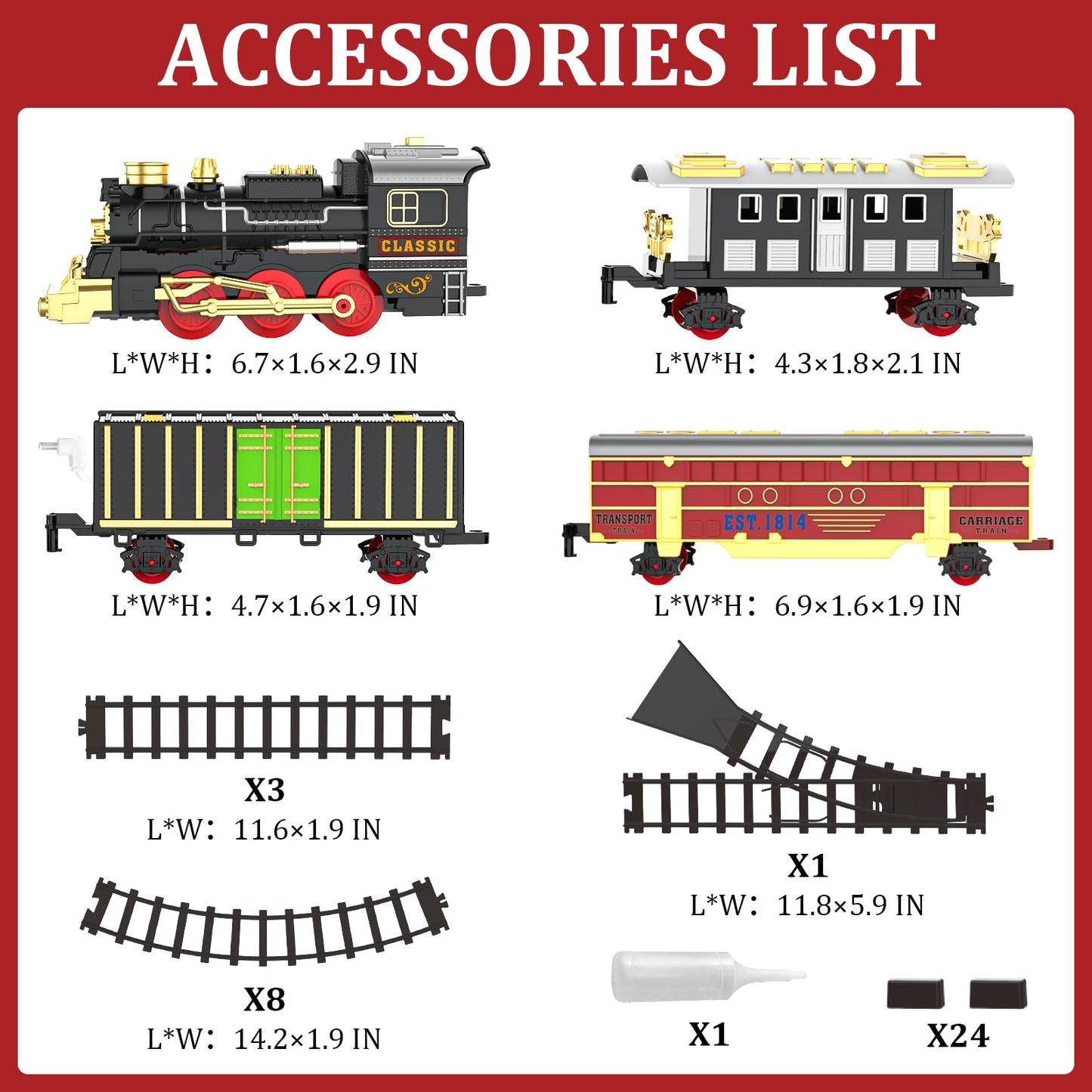 Lipneaed Train Set with Smoke, Lights & Sound – Christmas Tree Edition for Kids 3–8+