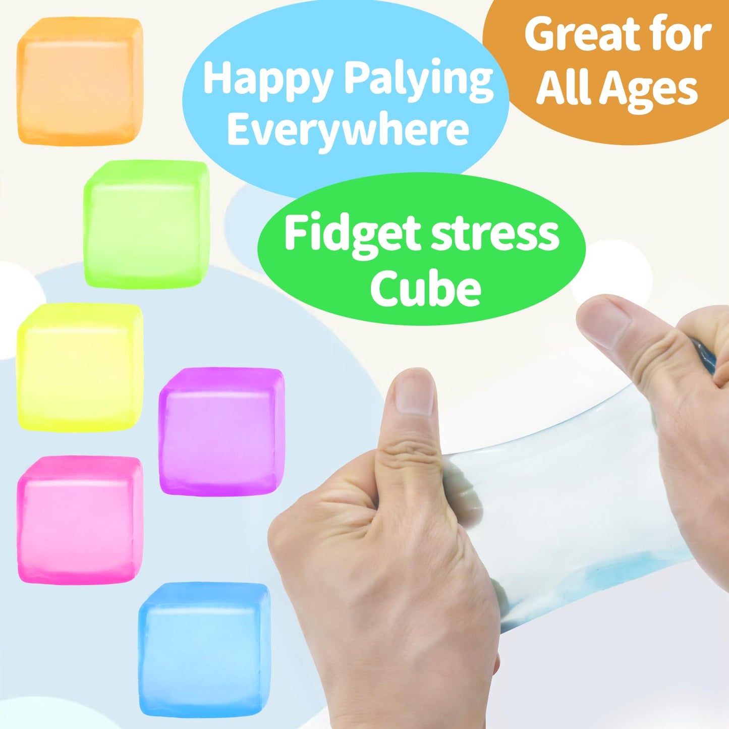 Liqilamii 6 Pack Stress Cube Squishy Fidget Toys – Quiet, Durable & Portable