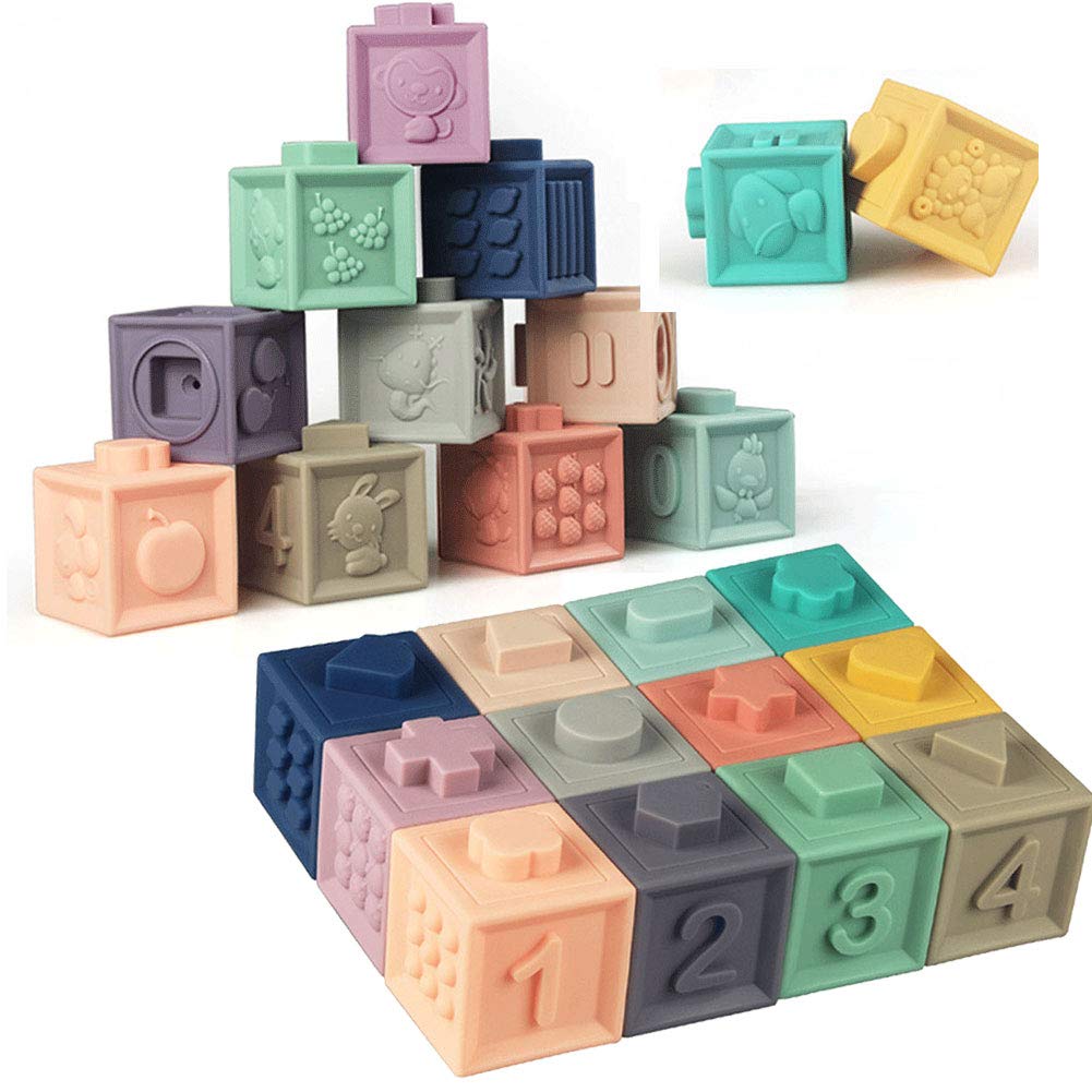 Litand Soft Stacking Blocks for Baby – Montessori Sensory Blocks for 6–18 Months
