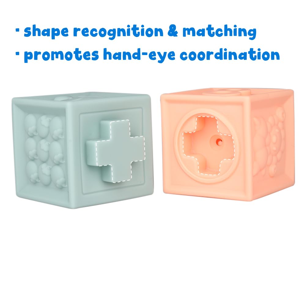 Litand Soft Stacking Blocks for Baby – Montessori Sensory Blocks for 6–18 Months