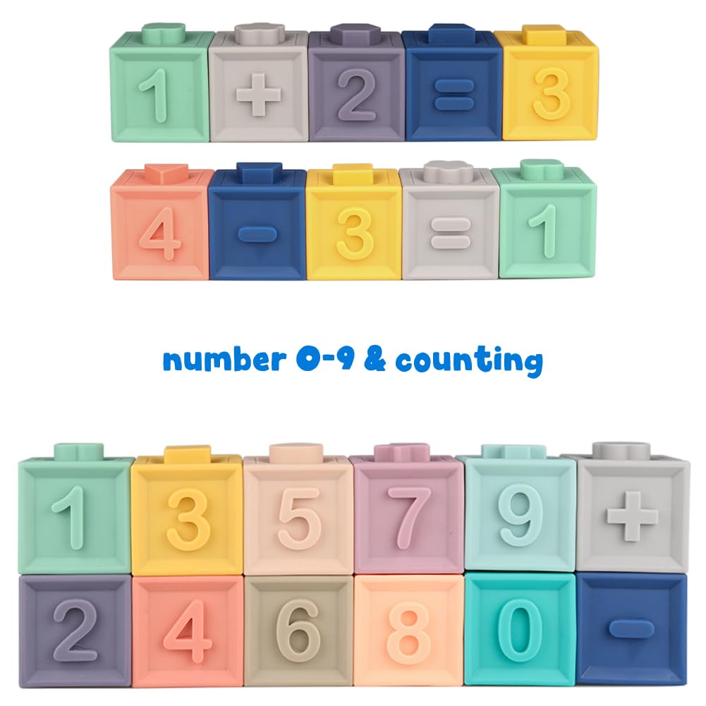 Litand Soft Stacking Blocks for Baby – Montessori Sensory Blocks for 6–18 Months