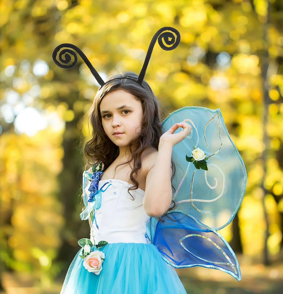 Liatunou Butterfly Antenna Headband – Black Moth Bug Costume Accessory for Halloween & Parties