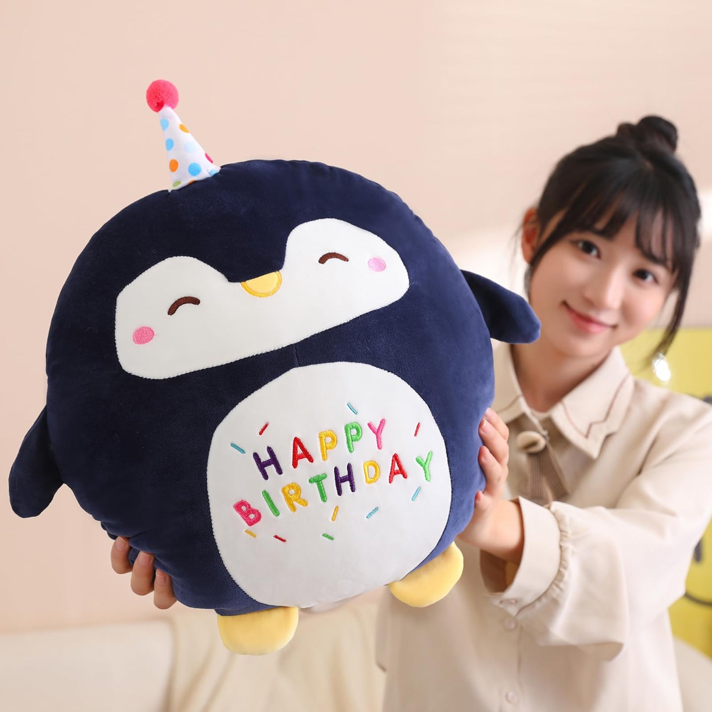 Litence Cute Penguin Plush Pillow - 48cm Birthday Plush Toy for Kids