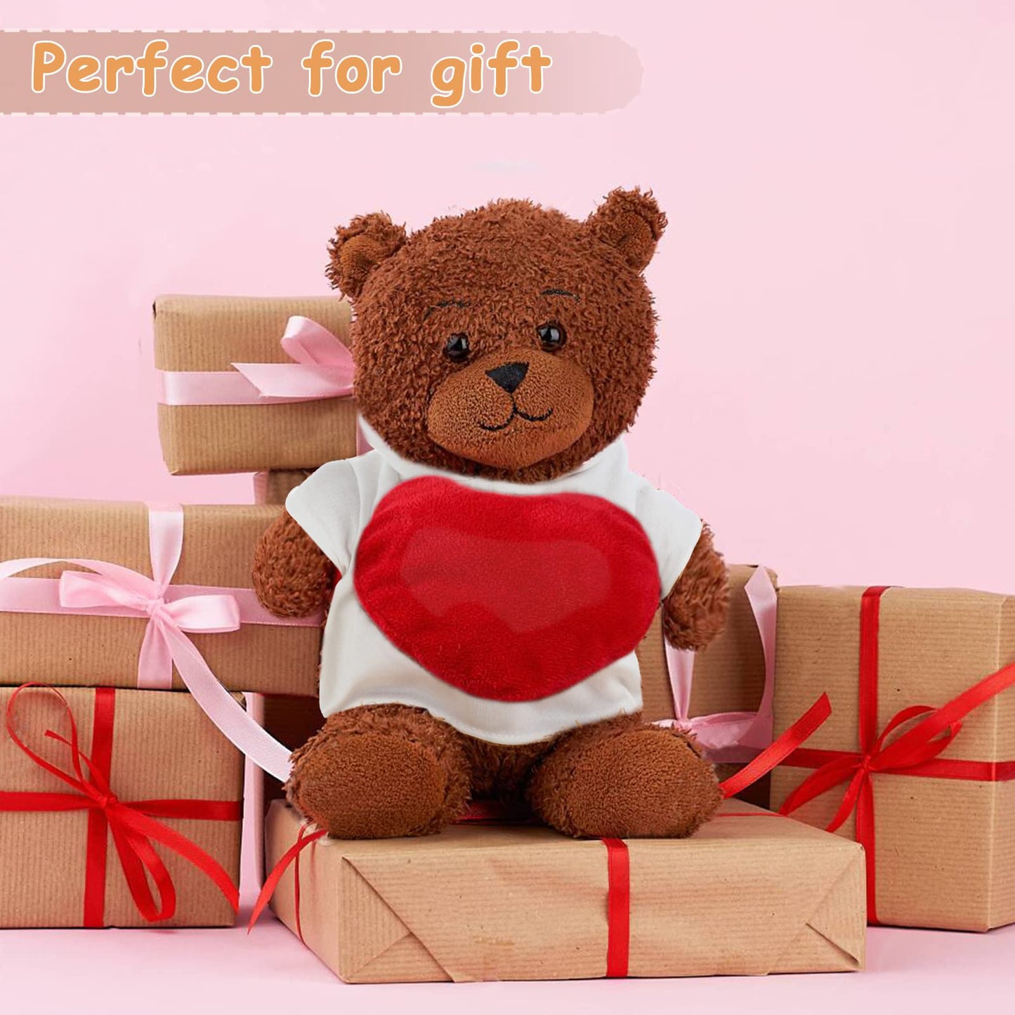 Litherr S 12-Pack Stuffed Bear Clothes — 14-18 Inch Plush Hoodie Shirts (White)