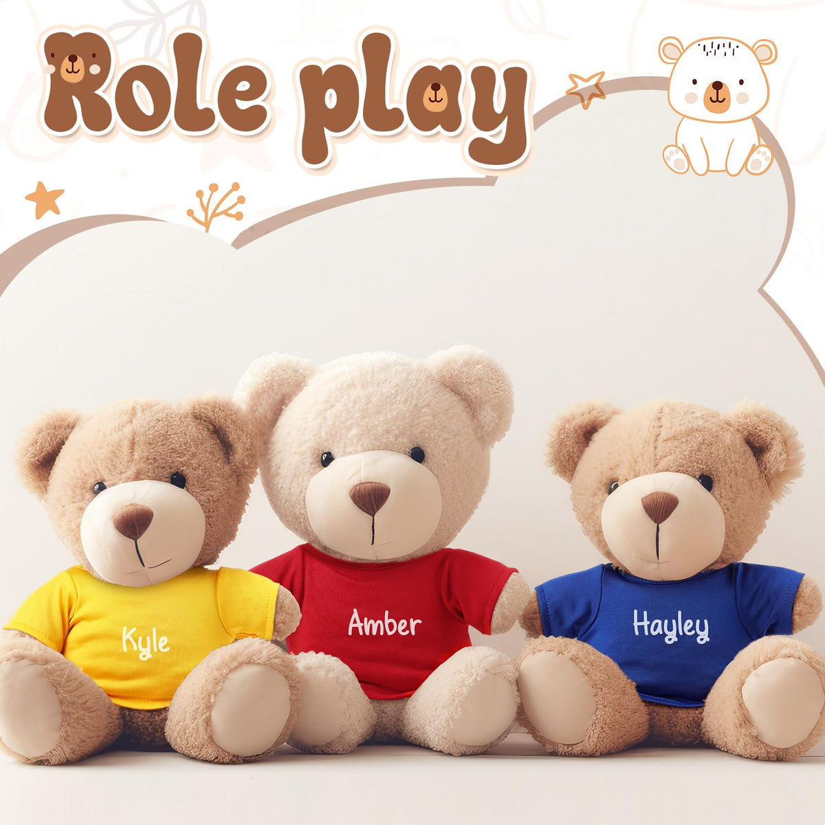 Litherr S 8-Pack Plush Bear T-Shirts | 8 Colors for 8–12in Plush