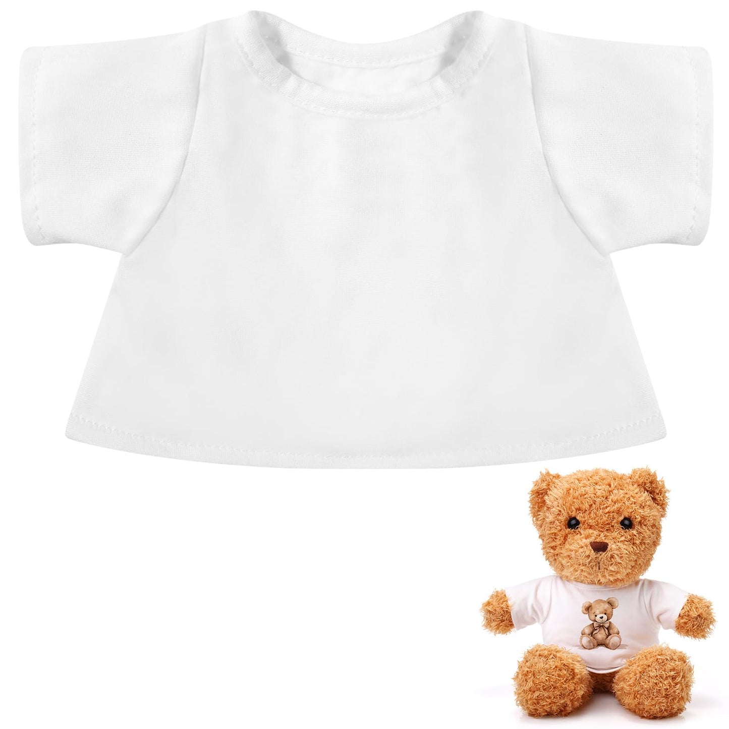 Litherr S Sublimation Stuffed Bear Clothes Shirt for 8-12 Inch Plush Dolls | Easy Matching Doll Outfit