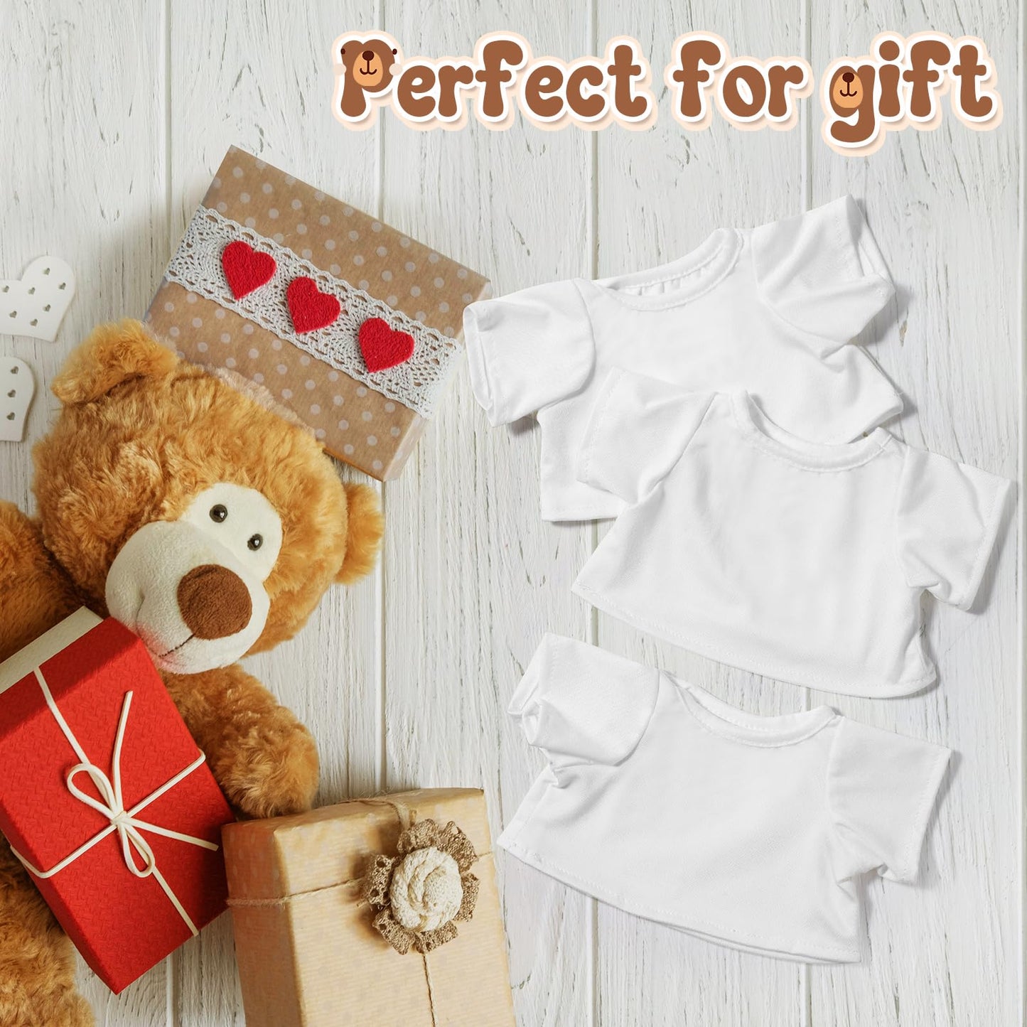 Litherr S Sublimation Stuffed Bear Clothes Shirt for 8-12 Inch Plush Dolls | Easy Matching Doll Outfit