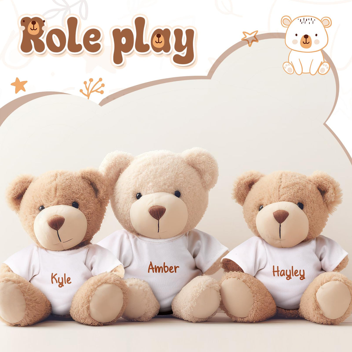 Litherr S Sublimation Stuffed Bear Clothes Shirt for 8-12 Inch Plush Dolls | Easy Matching Doll Outfit