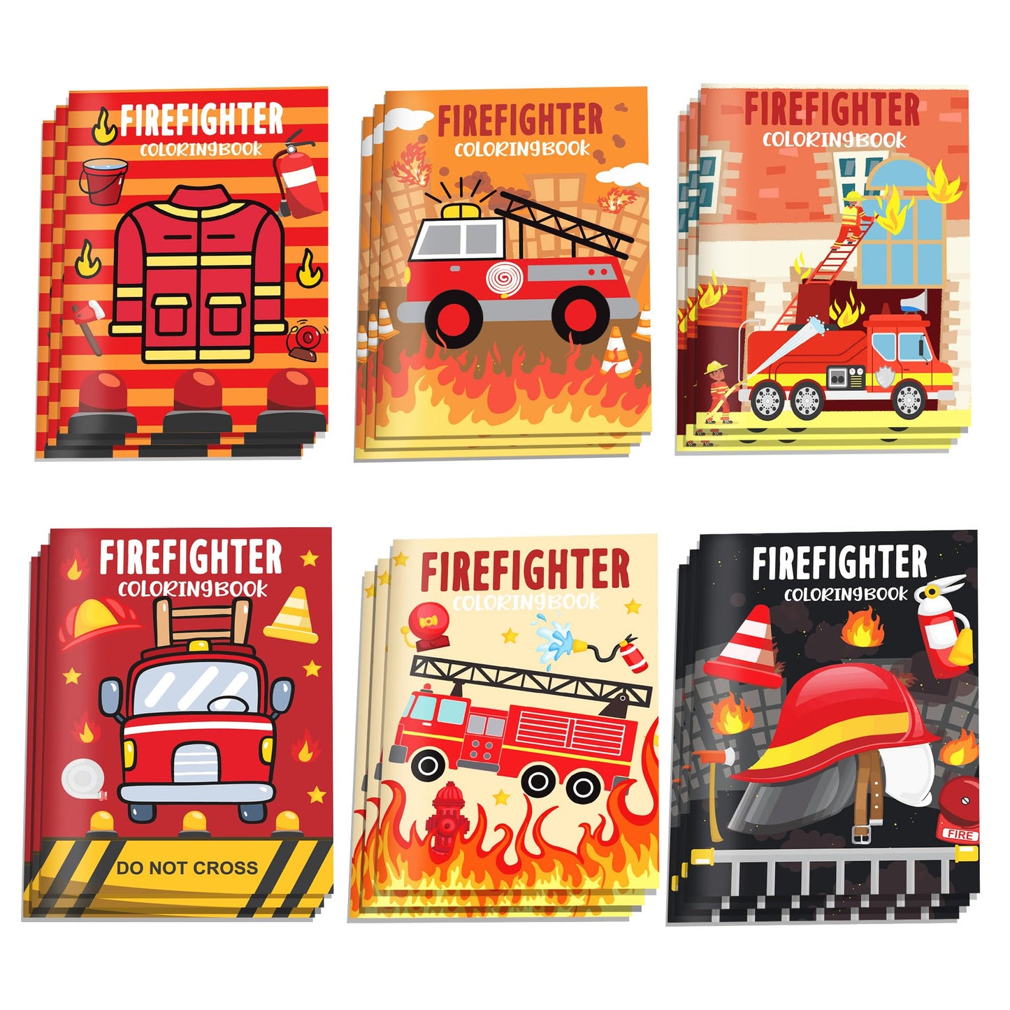 littkeef cliaet 12 Pcs Fire Truck Coloring Books – Mini DIY Art Activity Set for Kids