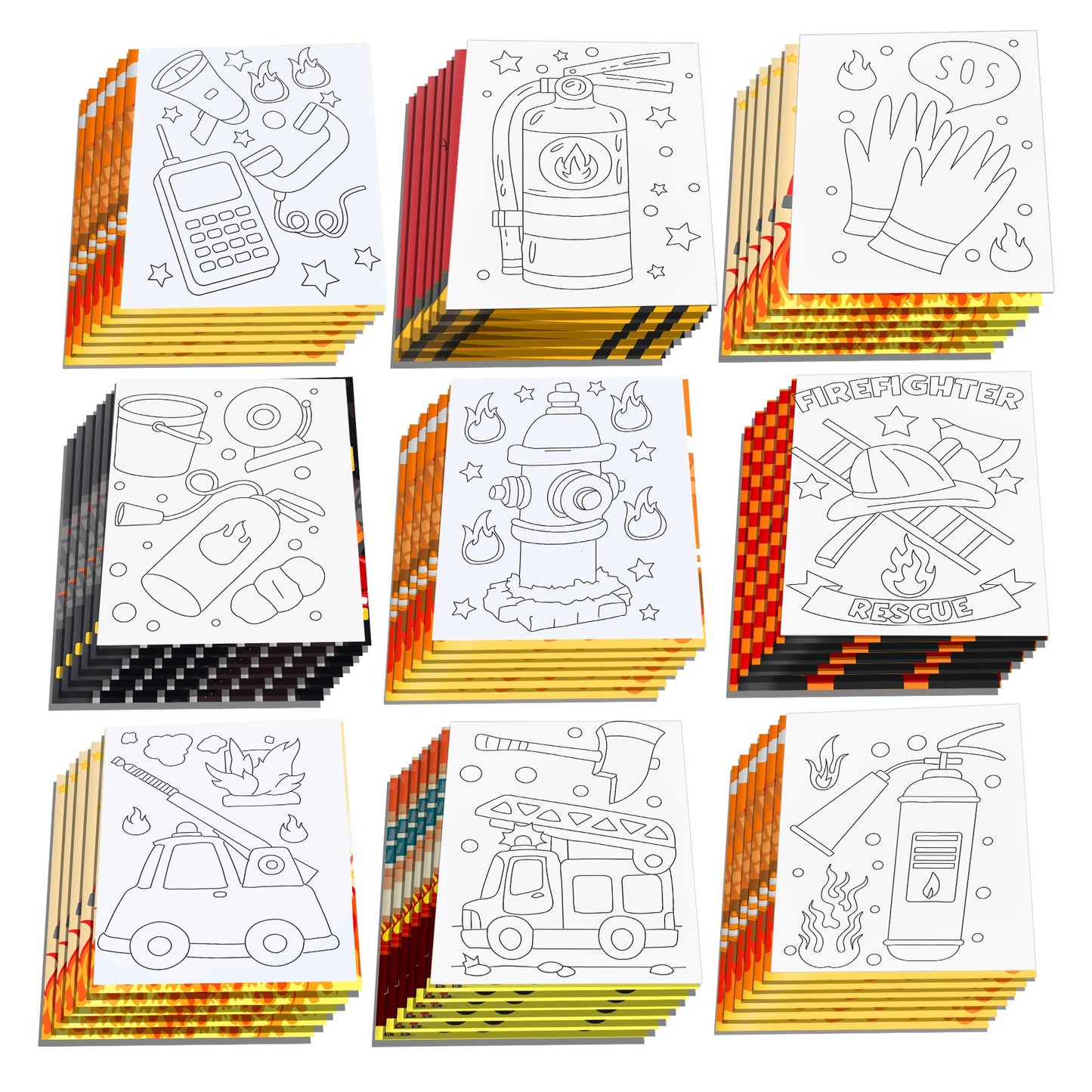 littkeef cliaet 12 Pcs Fire Truck Coloring Books – Mini DIY Art Activity Set for Kids