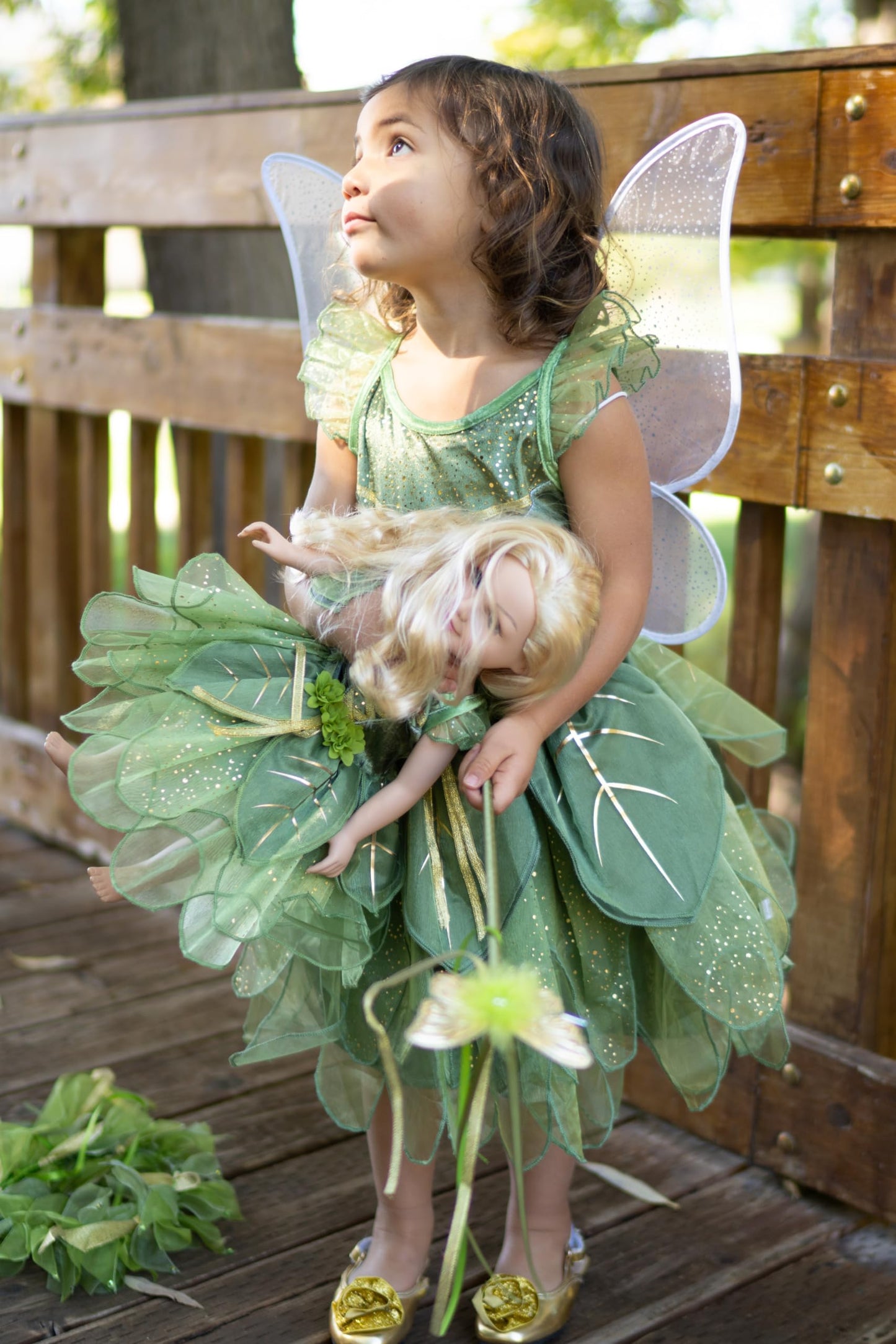 Little Adventures Shimmer Wings Costume – Green Pixie Tinkerbell, Machine Washable