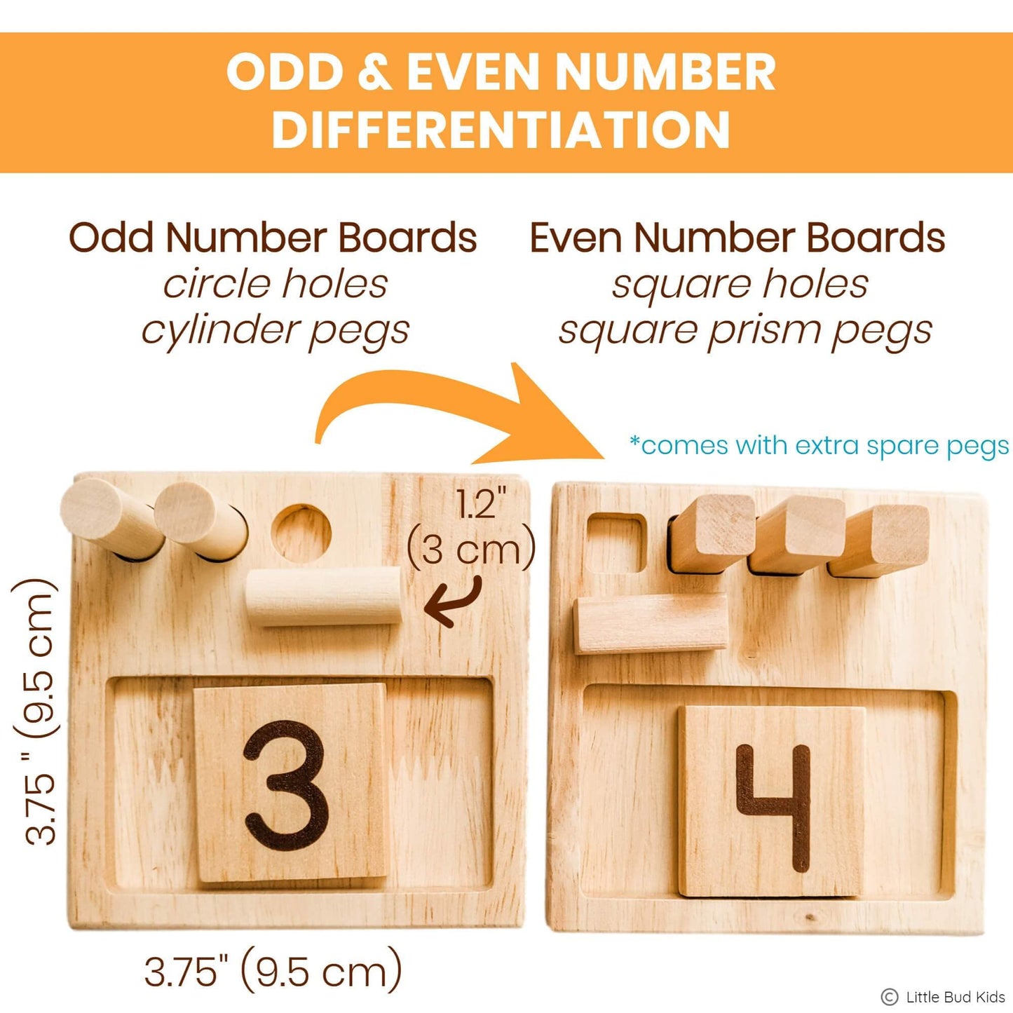 LITTLE BUD KIDS Counting Pegs: Ten Frame Math Game for Addition & Subtraction