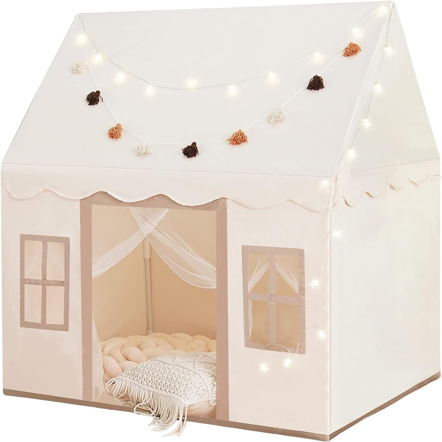 Little Dove Play Tent with Mat & Star Light – Large Indoor/Outdoor Playhouse