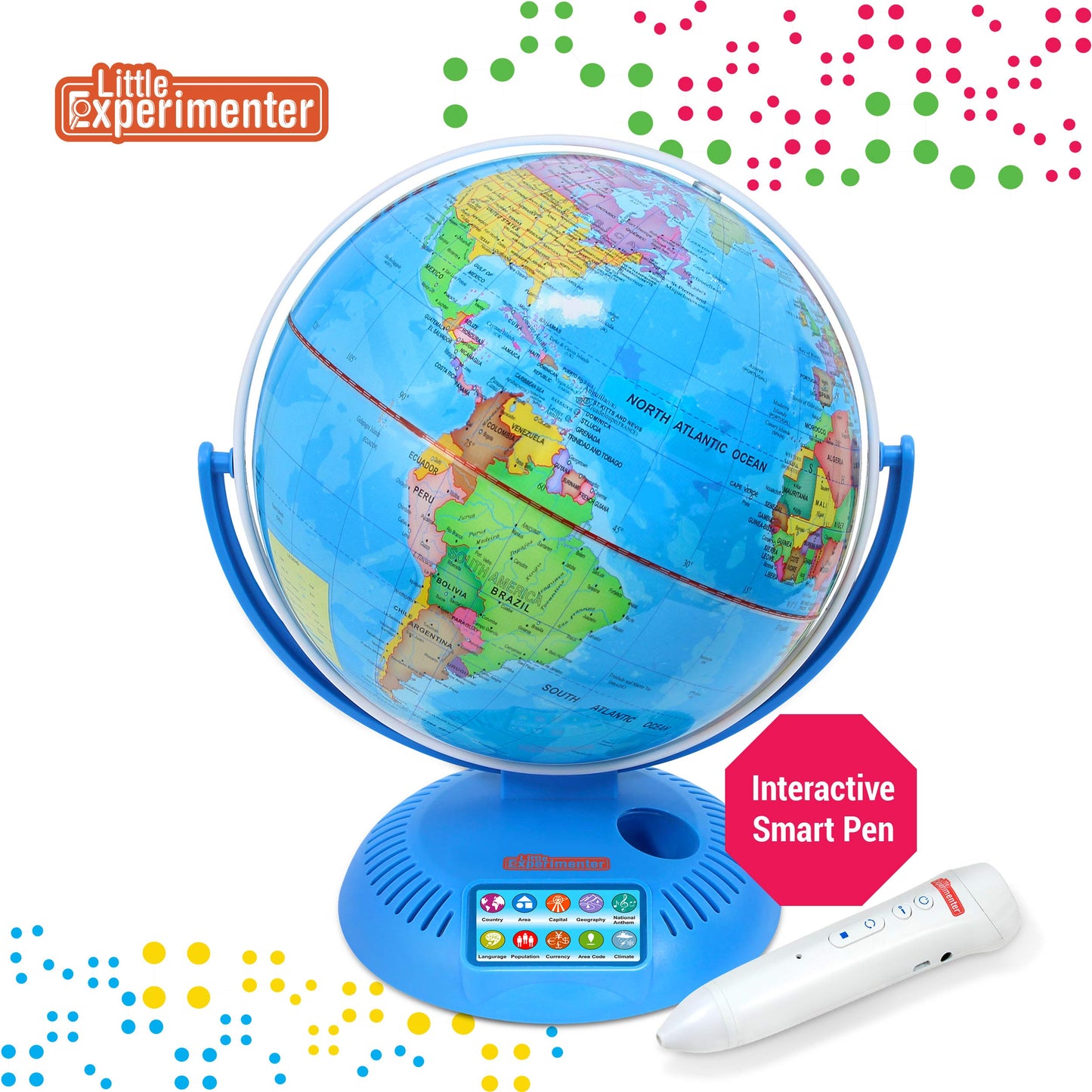 Little Experimenter Interactive 9in Globe with Smart Pen – Talking World Map
