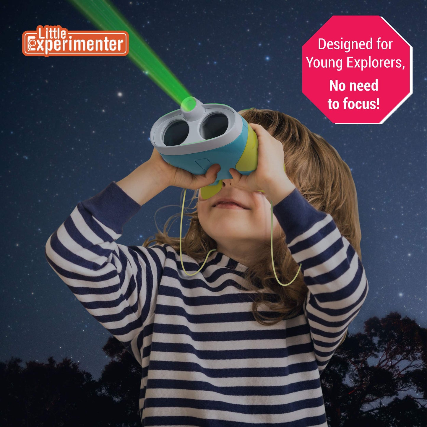Little Experimenter Night Vision Binoculars for Kids – Built-In Flashlight, Ergonomic Design, STEM Gift