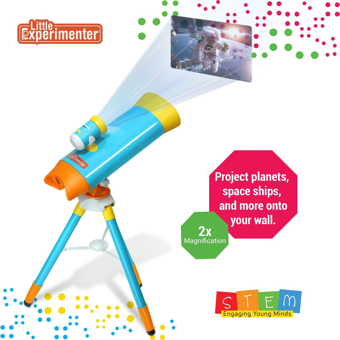 Little Experimenter Projector Telescope for Kids | 24 Space Images, Educational Book & STEM Toy