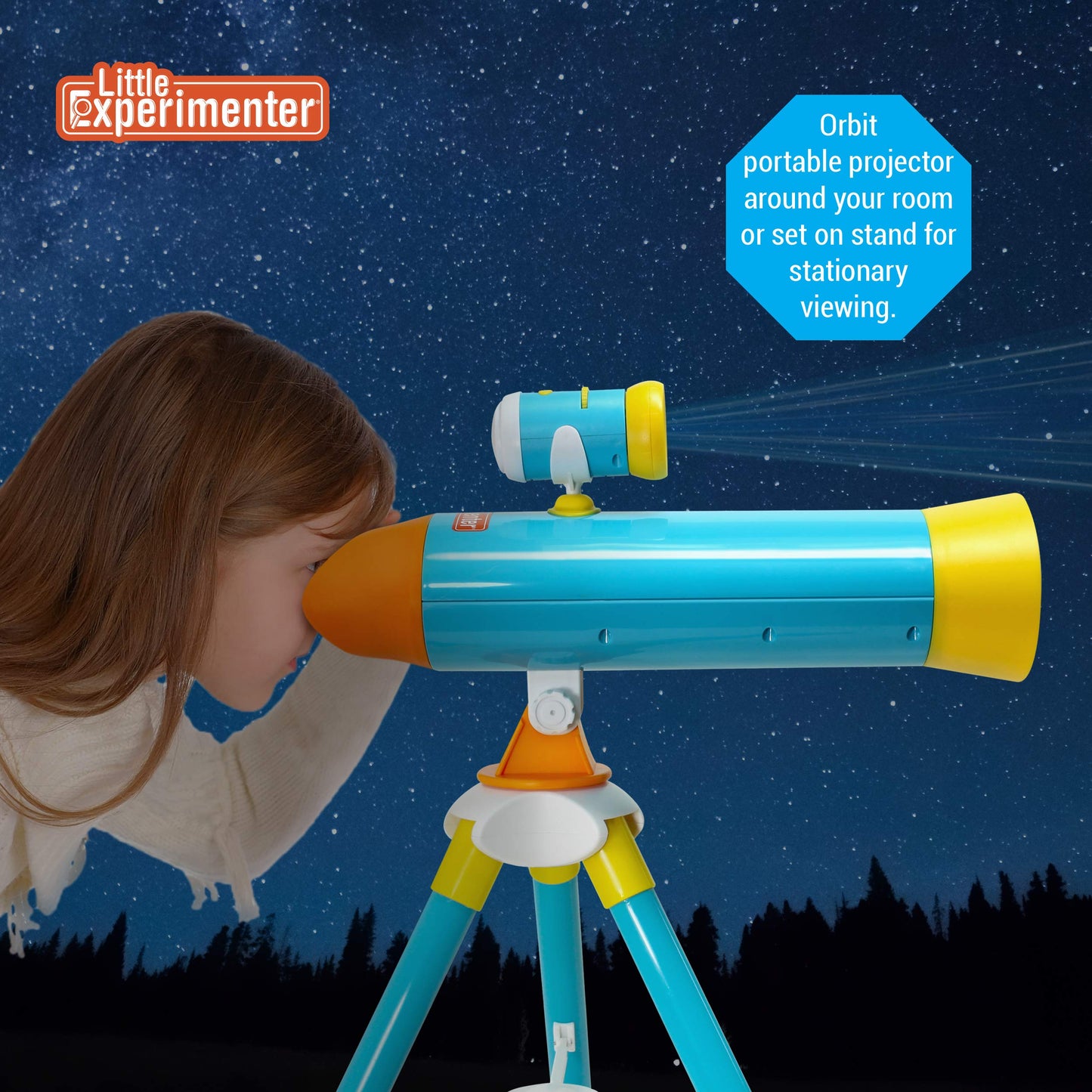 Little Experimenter Projector Telescope for Kids | 24 Space Images, Educational Book & STEM Toy