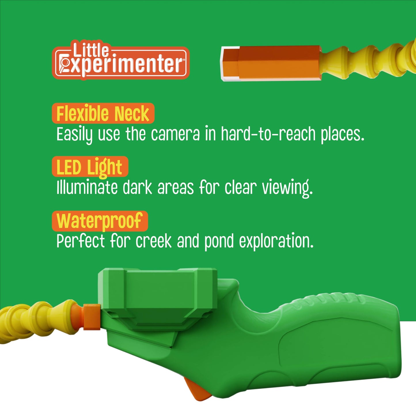 Little Experimenter Snake Scope Camera for Kids – LED Light, 22-Inch Tube, Outdoor STEM Toy