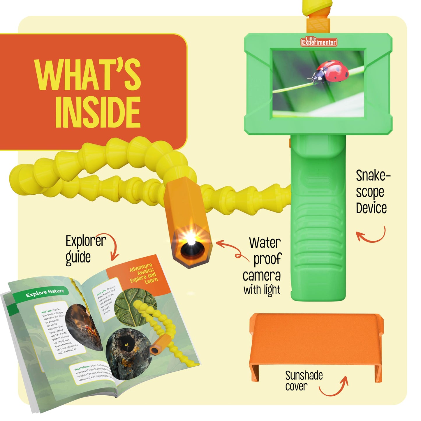 Little Experimenter Snake Scope Camera for Kids – LED Light, 22-Inch Tube, Outdoor STEM Toy