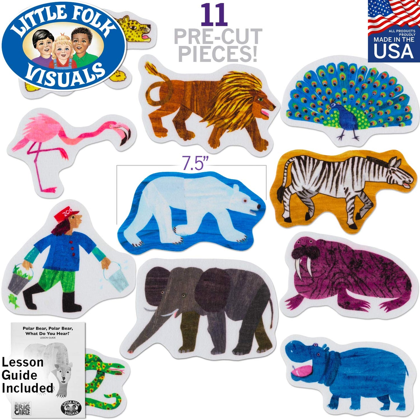 Little Folk Visuals Polar Bear 11-Piece Precut Felt Figures