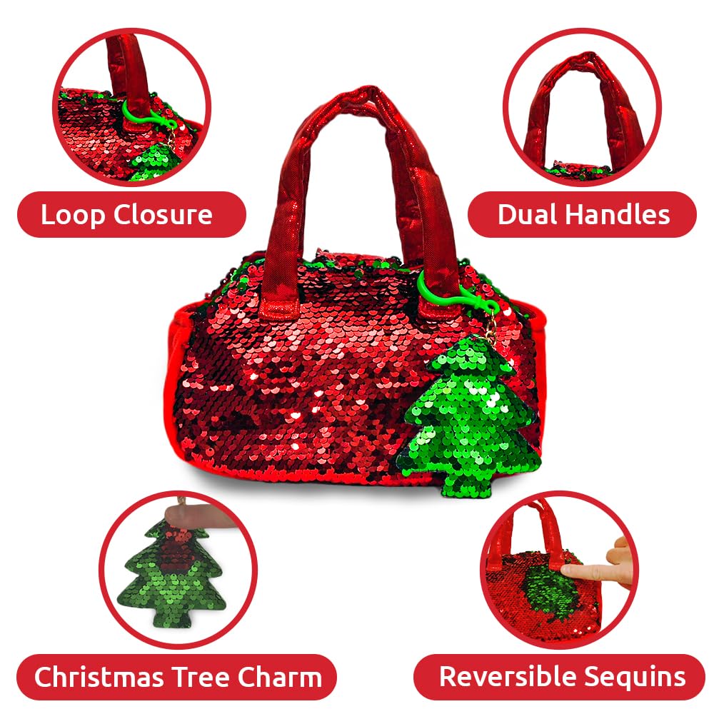 Little Jupiter Plush Reindeer with Sequin Purse – 11-Inch Gift Set for Girls 4-7