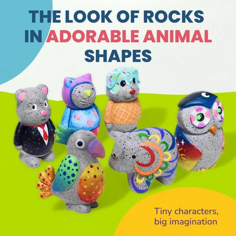 Little Jupiter Rock Buddies: DIY Resin Stone Animal Figures for Kids 3-12 | Paint Kit