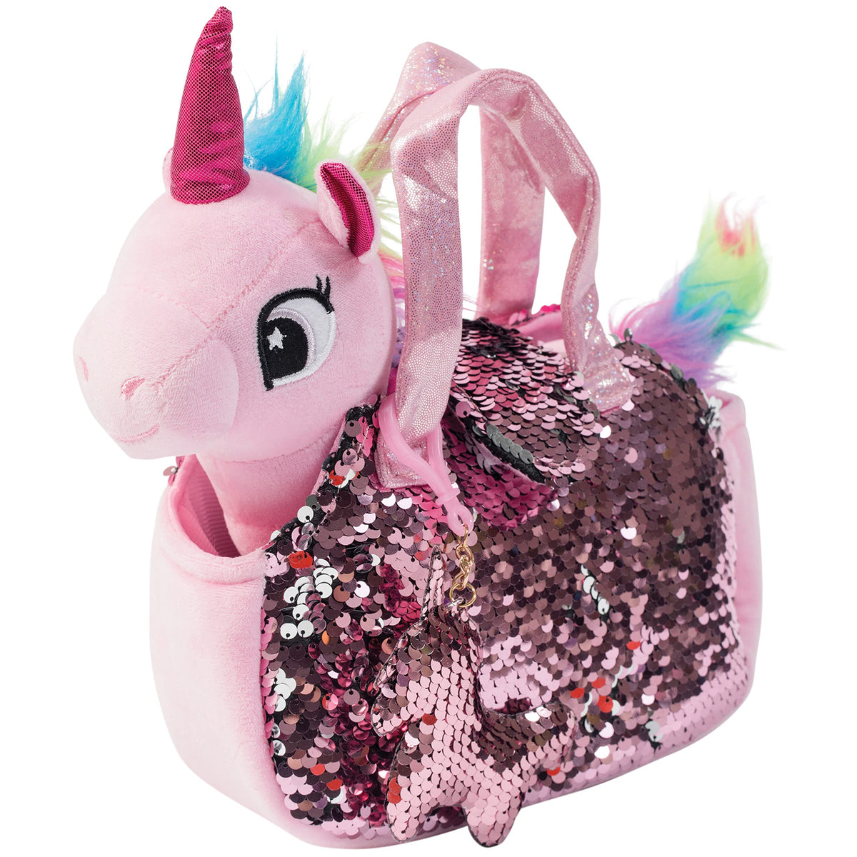 Little Jupiter Plush Pet Set with Purse - Unicorn Plush Toy for Girls, Ages 4-7 (Pink Unicorn)