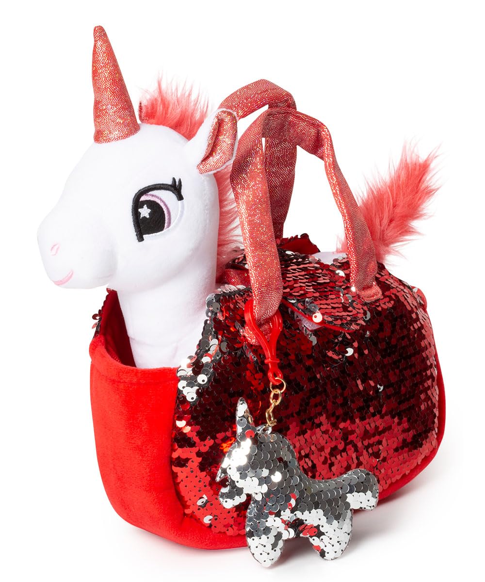 Little Jupiter Plush Unicorn Set with Reversible Sequin Purse – 12-Inch Gift for Girls 4-7