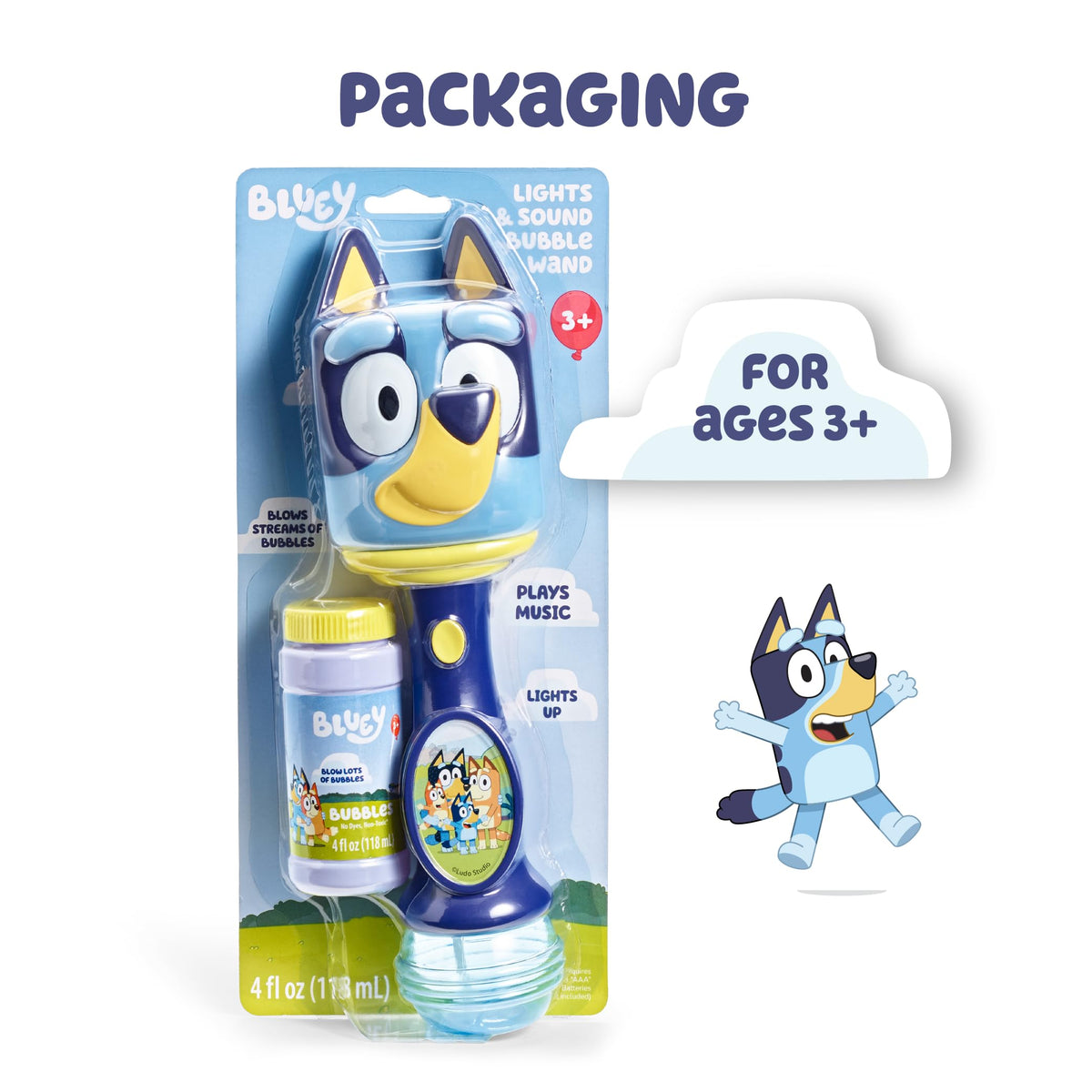 Little Kids BLUEY Light & Sound Bubble Wand | Music, Bubbles, Lights